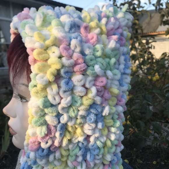 Multicolored soft acrylic hood  balaclava - Picture 3 of 4